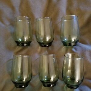 Green Glass Tumbler Set Of 6